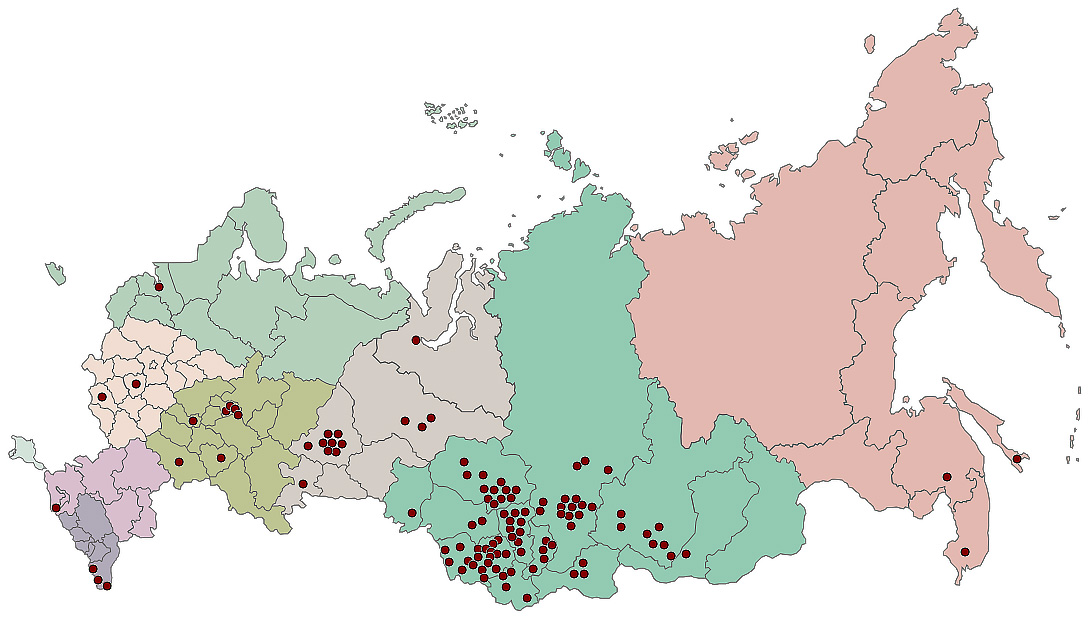 Карта клиентов компании «ТомскЭлектро»