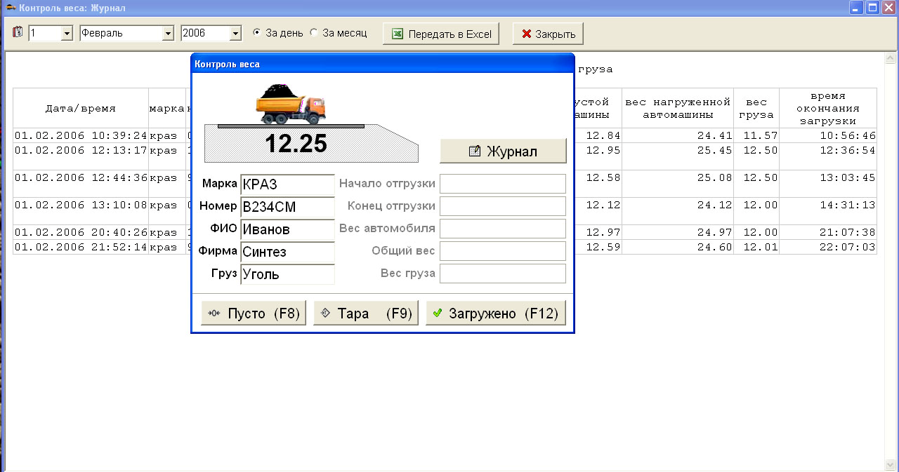 АСУ Автомобильными весами